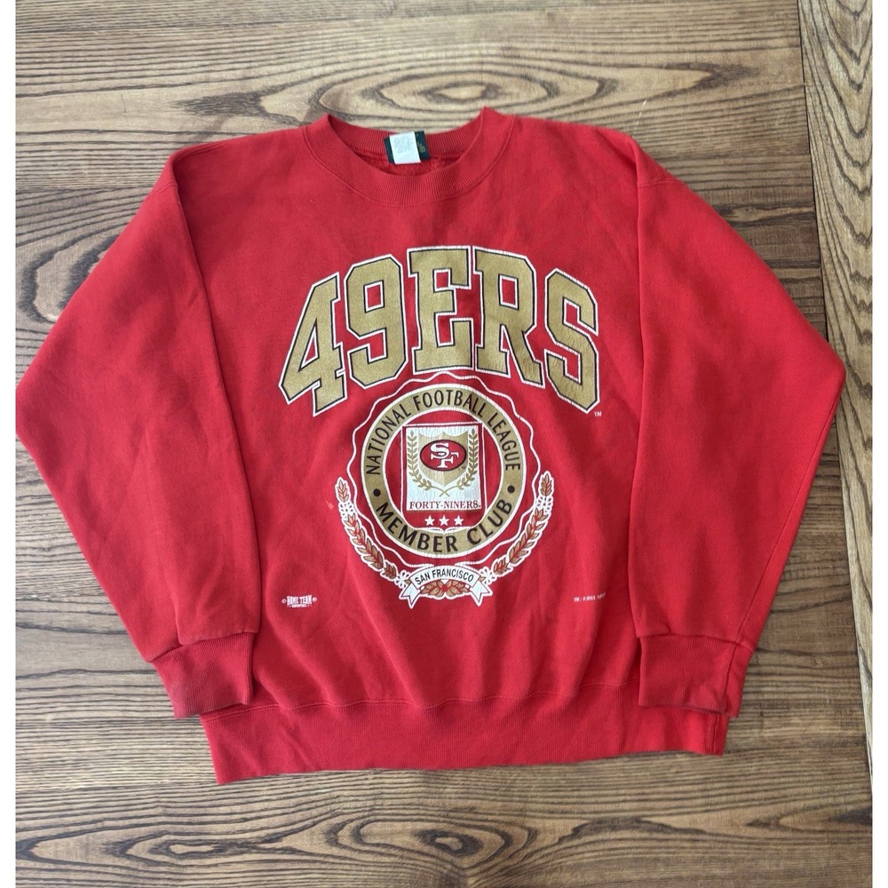 Vintage 1993 Nutmeg Mills San Francisco 49ers Crewneck Sweatshirt Size Large
